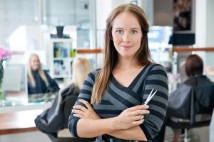 Hairdresser in a hair salon